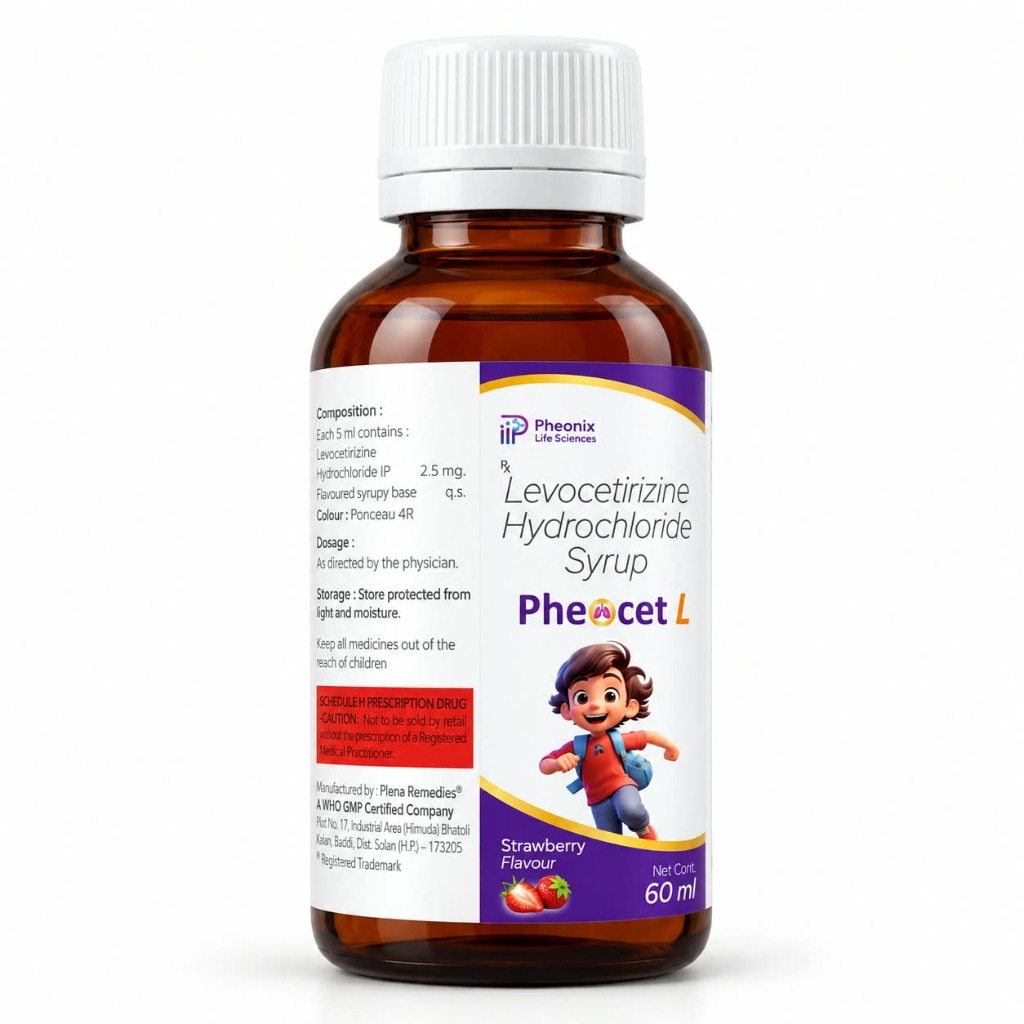Pheocet L packaging and bottle